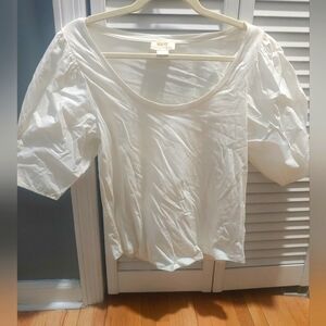 Anthropologie Maeve mid sleeve t-shirt / ivory / size medium